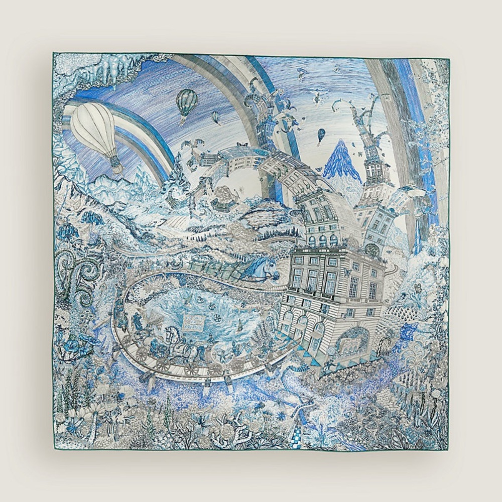 Hermès Les Folies du Faubourg scarf 90